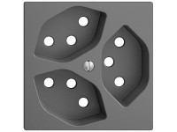 Feller Steckdose Frontplatte EdizioDue 3 x T13 Dunkelgrau