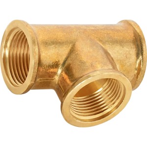 Té fileté en laiton 24,1 mm (Rp 3/4) pour installations. Raccord avec filetage femelle.