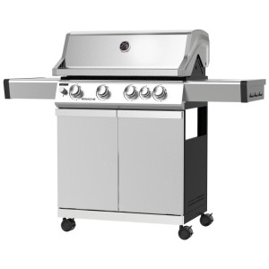 Sunset BBQ® Gasgrill Monaco 4B+ Edelstahl Schwarz 17,5 kW