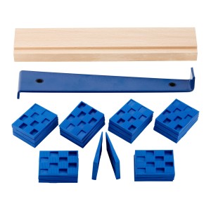 Kit de pose LUX Classic pour parquet et stratifié avec tire-lame, martyr de frappe et cales en plastique.