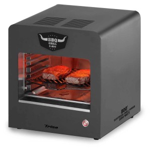 Grill elettrico BBQ Grill X-800 con bistecche, 2200W, calore superiore per crosta croccante.