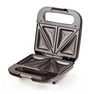 Tostapane aperto Rotel nero (750 W) in acciaio inox con rivestimento antiaderente.