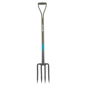 Fourche bêche Gardena NatureLine avec poignée en D en frêne, 4 dents pour bêcher.