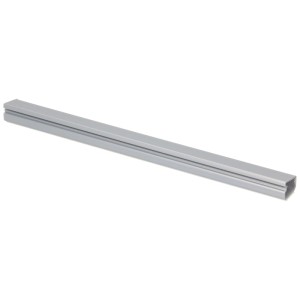 Goulotte de câbles gris métallisé, 16x10 mm, longueur 2 m pour distribution électrique.