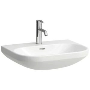 Lavabo Laufen Lua, 60x46 cm, in ceramica bianca, con troppopieno e rubinetto.
