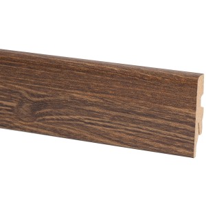 Plinthe noyer, 60x20 mm, longueur 2,6 m. Plinthe en MDF pour une finition murale propre.