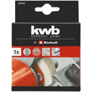 Disque à polir KWB K400, Ø 75mm, pour meuleuses d'établi, polissage du métal. Accessoire pour ponceuses à bande.