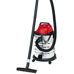 Einhell TC-VC 1930 S aspirateur eau et poussière avec cuve en acier inoxydable, tube d'aspiration et buse.