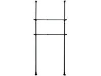 Wenko Garderobensystem Kleiderstange Herkules Schwarz 2er-Set