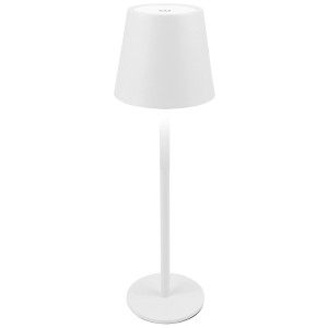 Lampada da tavolo LED AddLiving Fashion Light bianca, ricaricabile, in metallo, dimmerabile, per interni ed esterni.