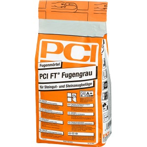 PCI FT Fugengrau Fugenmörtel, silber-grau, 5 kg Sack für Fliesen- und Mosaikbeläge.