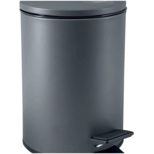 Spirella Adelar pattumiera cosmetici, grigio scuro, 3 l, con pedale e chiusura soft.