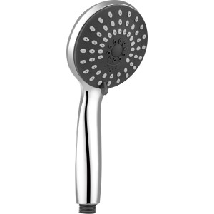 Douchette chromée-grise, Ø 10,5 cm, avec 3 fonctions pour une douche confortable.