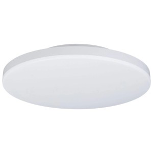 Paulmann LED applique et plafonnier Siena, rond, blanc mat. Luminaire intérieur simple en plastique.