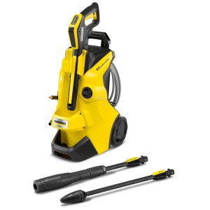 Nettoyeur haute pression Kärcher K 4 Power Control Flex jaune et noir avec accessoires.
