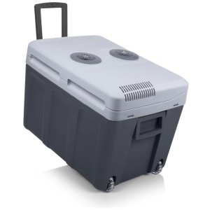 Tristar Kühlbox KB-7540, 40L, Grau, mit Rollen und Griff für einfachen Transport.