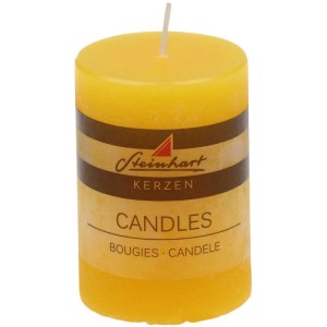 Bougie pilier jaune Raureif, 80x58 mm, pour un éclairage d'ambiance.