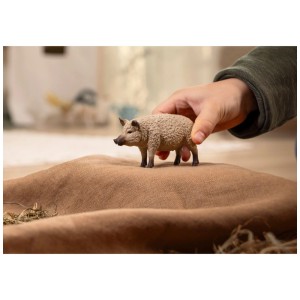 Statuetta di maiale lanoso Schleich Farm World, figura di animale dettagliata per bambini