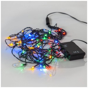 Guirlande lumineuse LED Star Trading avec 64 LED blanc chaud, à piles, pour intérieur et extérieur.