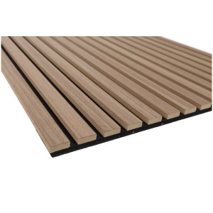 Pannello acustico Denpanels in noce marrone naturale, 120x60 cm, per rivestimento pareti e soffitti.