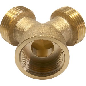 Raccordo a T filettato in ottone, 26,4 mm, per collegare tubi di acqua potabile e riscaldamento.