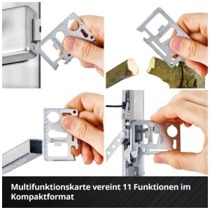 Carte multifonction Einhell du calendrier de l'Avent accessoires outils 2025 en utilisation.