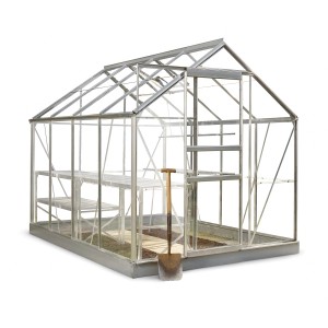 Serre Halls Popular 86 Alu 5 m² avec pelle. Serre de jardin pour légumes et plantes.
