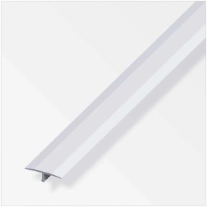 Silbernes Fugenabdeckprofil aus Aluminium, 100 cm lang, zur Abdeckung von Fliesenfugen.