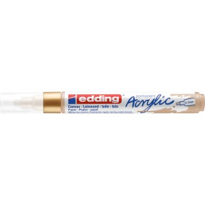 Marqueur acrylique Edding 5100 medium or riche pour toile, papier et bois.