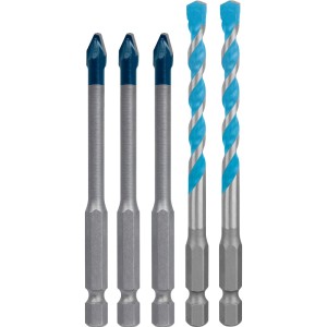 Set di punte per trapano Bosch Expert Hex-9, 5 pezzi, per piastrelle e multi costruzione.