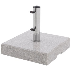Base de parasol Doppler Granit Life, 45 kg, gris granit, avec tube en acier inoxydable.
