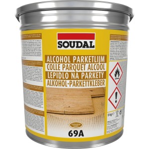 Eimer Soudal Alkohol-Parkettkleber 69A, 5 kg. Klebstoff für Parkettböden.