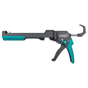 Pistola per silicone wolfcraft MG 400 grigio-turchese per sigillanti, acrilici e adesivi. Con funzione antigoccia.