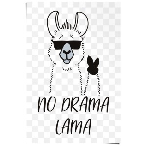 Maxiposter No Drama Lama (61x91,5 cm): Poster mit Lama und Sonnenbrille.