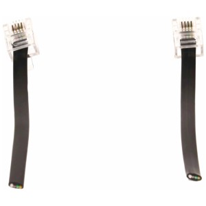 Câble téléphonique noir, 10 m, avec connecteurs RJ11 pour systèmes téléphoniques.