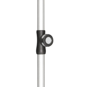 Tube inférieur Doppler pour parasol blanc, 20/25mm, avec vis de blocage.