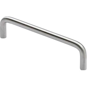 Maniglia per mobili in acciaio inox 1405, curva, per armadi e cassetti
