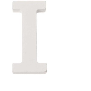 Lettera I bianca in MDF, altezza 5,5 cm, per bricolage e decorazioni.