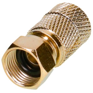 Connettore F Schwaiger dorato da 6,5 mm a vite per cavo coassiale.