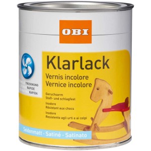 Dose OBI Klarlack seidenmatt Transparent, 2 l, für Holz im Innenbereich.