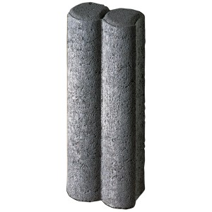 Élément de palissade ronde anthracite en béton, lot de 2, pour bordures.