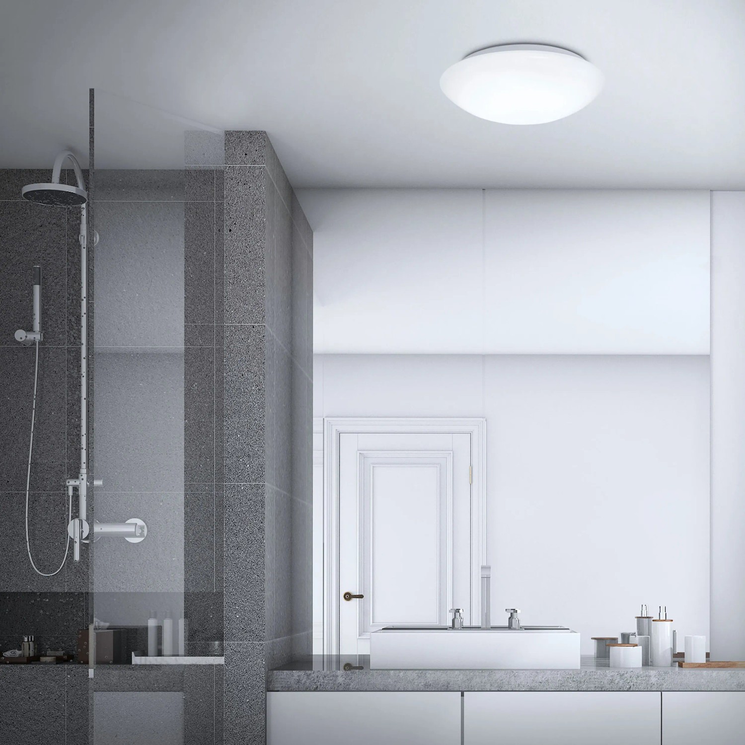F-Bright Proiettore LED Extra Piatto 20W 3000K 230V IP65, Nero