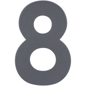 Alpertec numéro de maison 8, acier inoxydable, anthracite, pour montage mural.