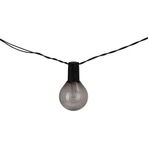 Catena luminosa solare grigia con lampadine LED in polipropilene per esterni.