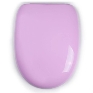Sedile WC MSV in plastica rosa, 45,5 x 34 cm, con chiusura rallentata.