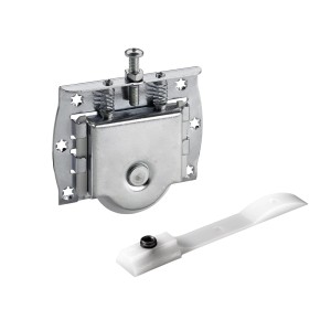 Kit di montaggio per ferramenta per porte scorrevoli SlideLine 16 con elemento di scorrimento, guida e fermaporta.