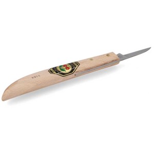 Kirschen Kerbschnitz-Messer No. 3358 con manico in legno e lama corta e dritta.