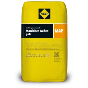 Sac d'enduit extérieur machine Sakret MAP Gris 30 kg. Enduit extérieur pour application manuelle ou à la machine.