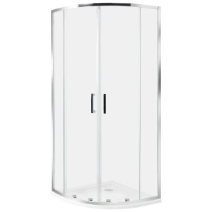 Beliani Cabine de douche Jukatan verre transparent-argenté 185 x 80 x 80 cm