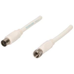 Câble d'antenne Schwaiger, 90 dB, transparent, 3 m, câble coaxial pour connexion satellite.